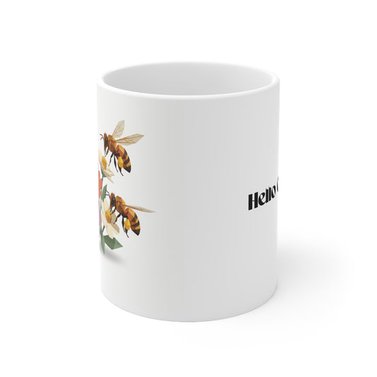 Bee & Wildflower Ceramic Coffee Mug — Floral 11oz/15oz